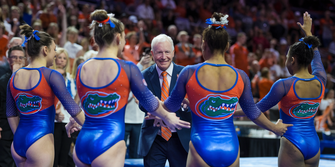 Steve Spurrier's Glamour Leap: The UF Gymnastics Leotard Making Gators Go Wild!