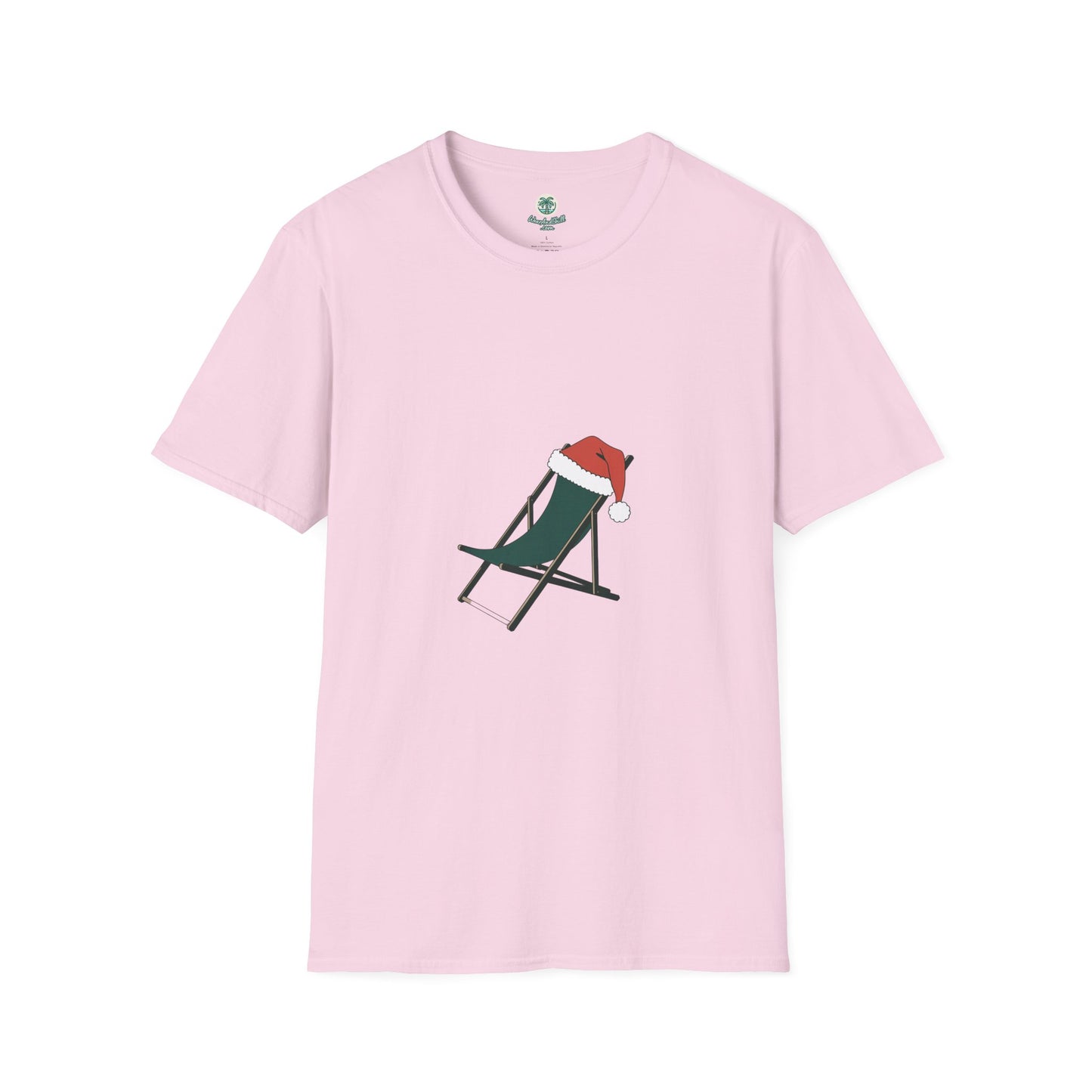 Deck chair with a Santa hat