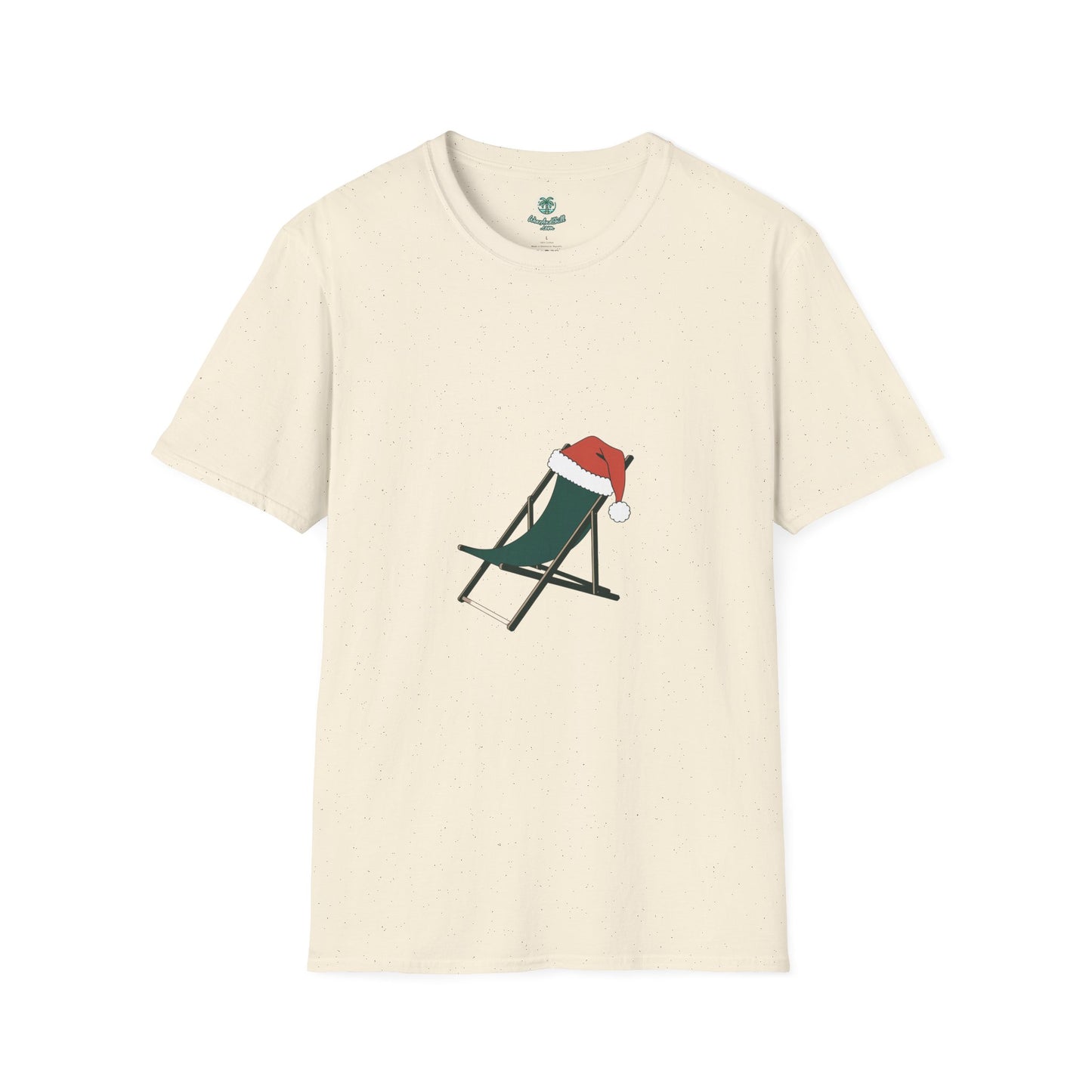 Deck chair with a Santa hat